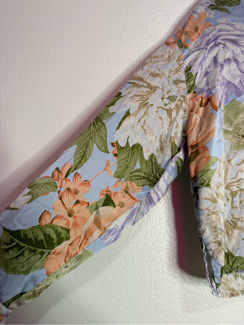 RACHEL ZOE 100% Silk Floral Button Down Long Sleeve Sz L - Picture 5 of 7